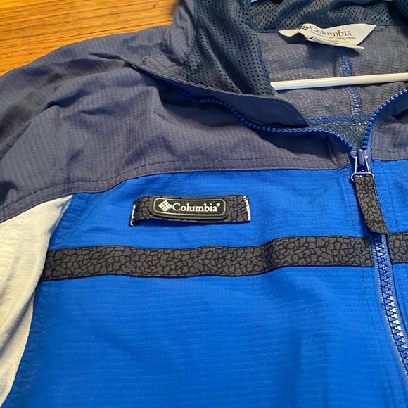 COLUMBIA MEN’S PACKABLE HOODED JACKET BLUE SIZE L - Picture 3 of 9